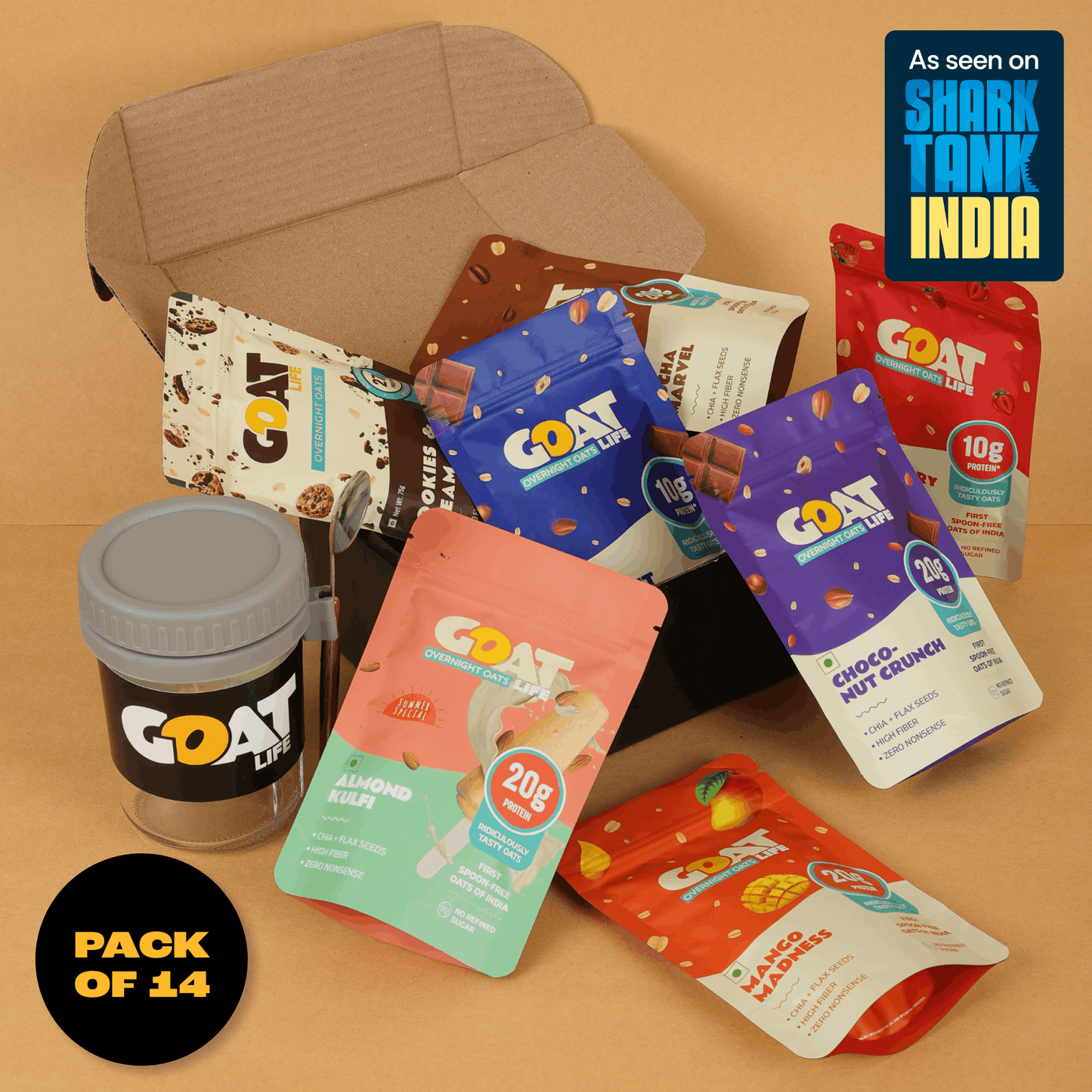 ASSORTED PROTEIN BOX (PACK OF 14 + JAR)