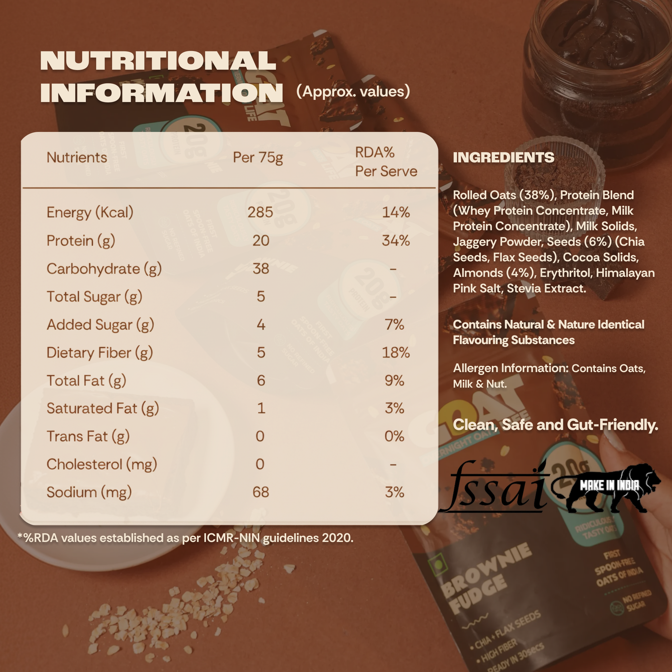 Brownie Fudge High Protein Oats - Pack of 5
