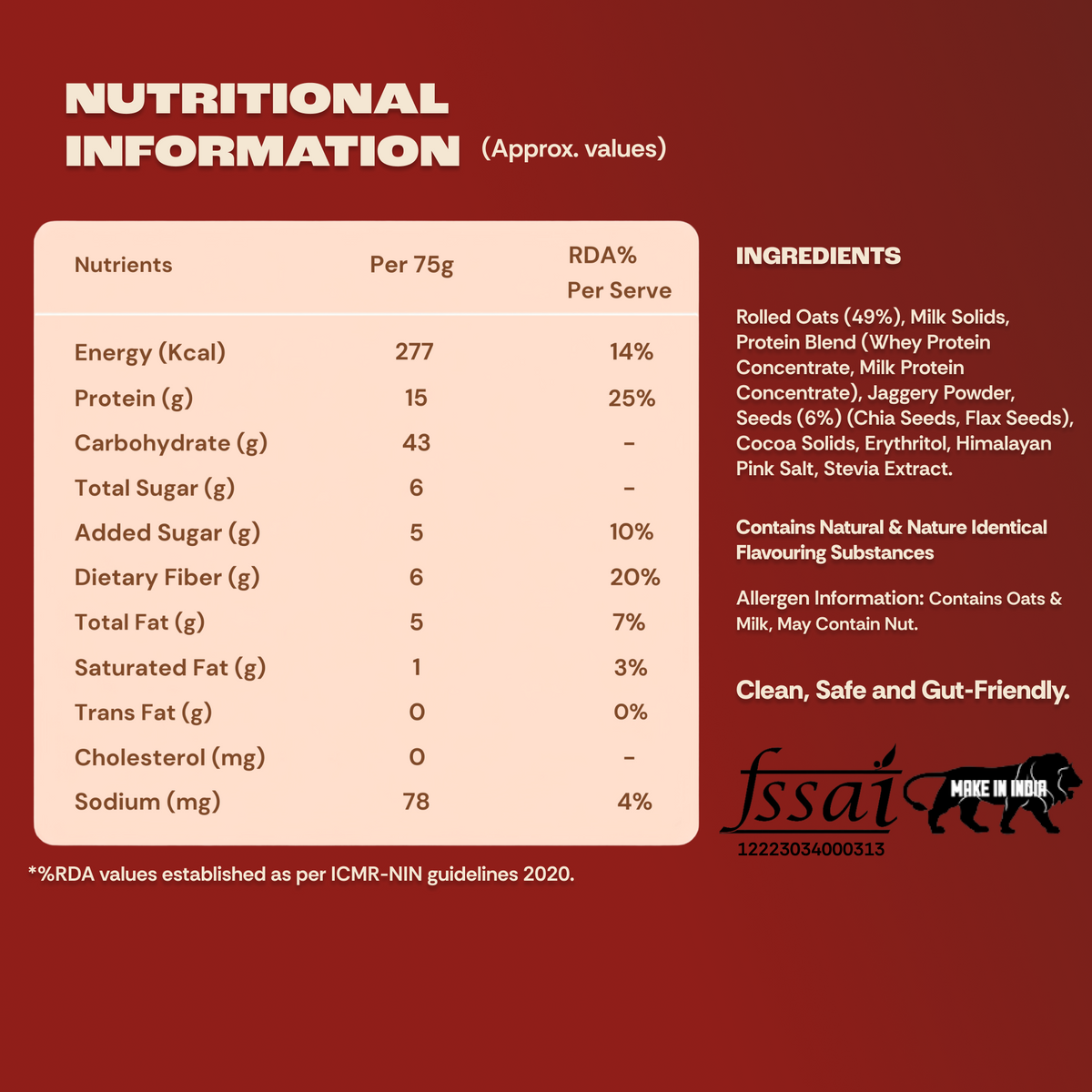 CHOCOLATE PIE HIGH PROTEIN OATS - PACK OF 5