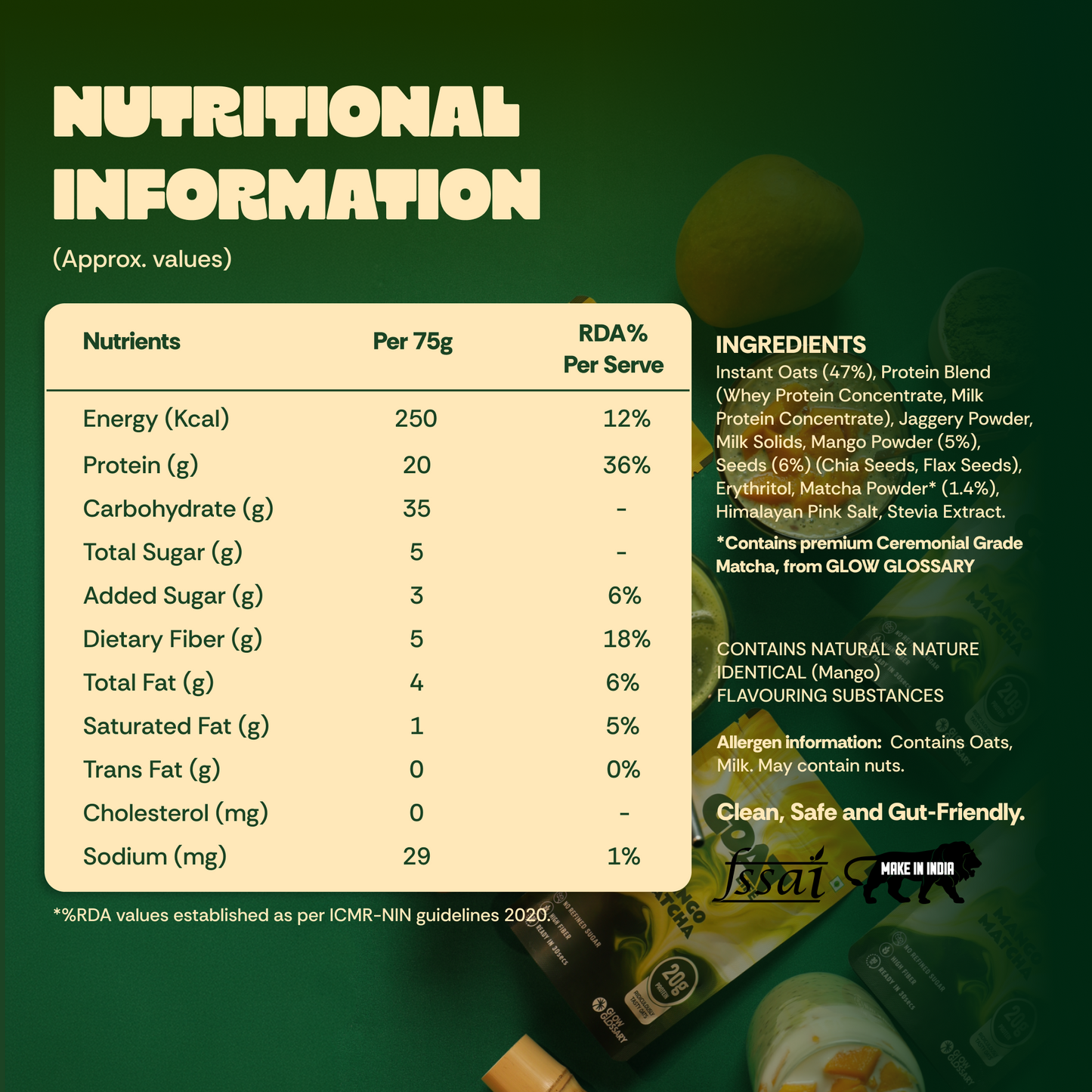 MANGO MATCHA HIGH PROTEIN OATS ( PACK OF 5 )