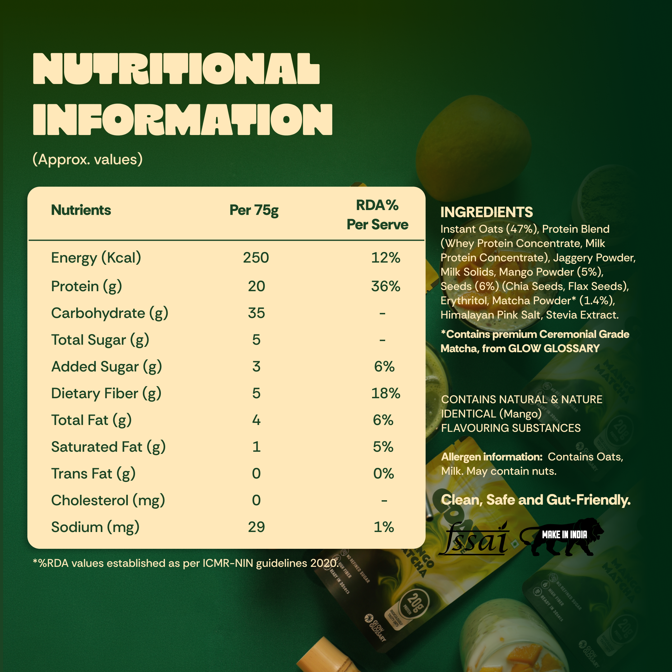 Mango Matcha High Protein Oats - Pack of 5