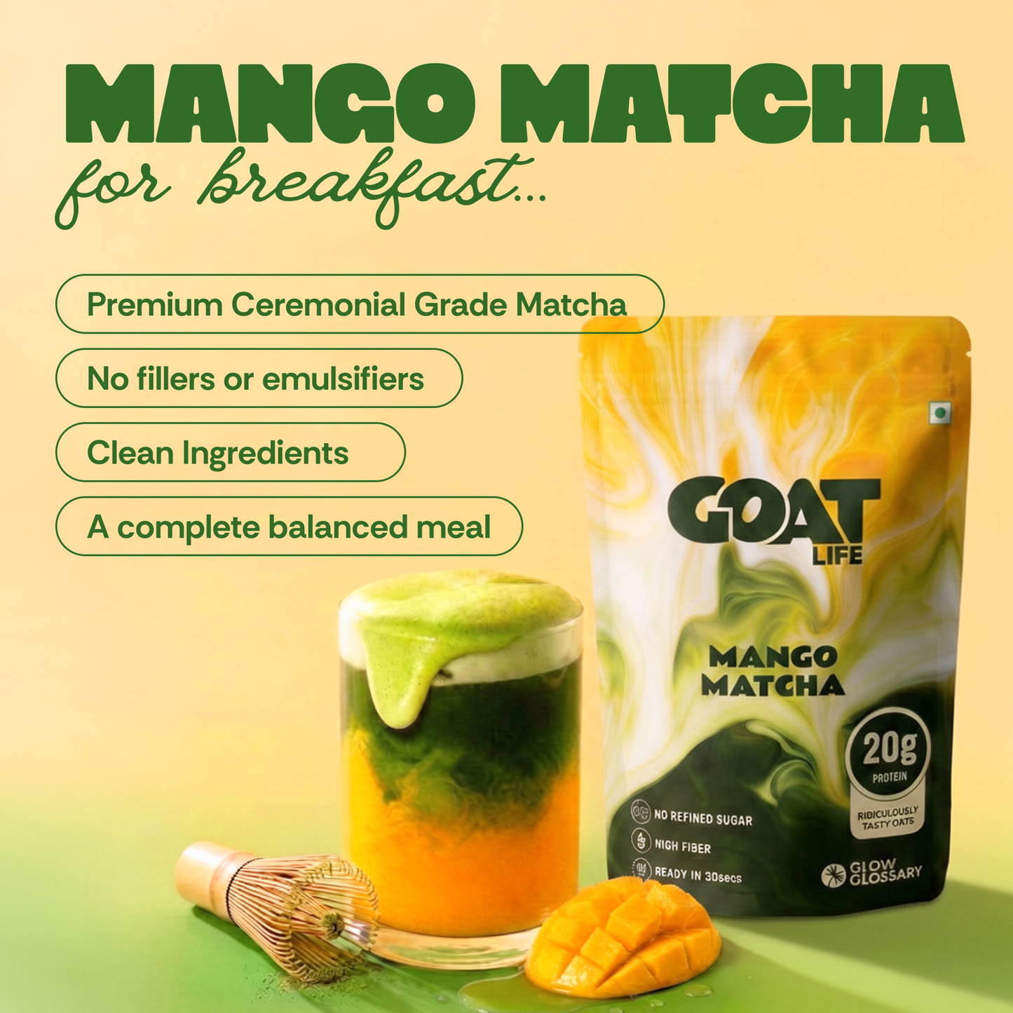 MANGO MATCHA HIGH PROTEIN OATS ( PACK OF 5 )